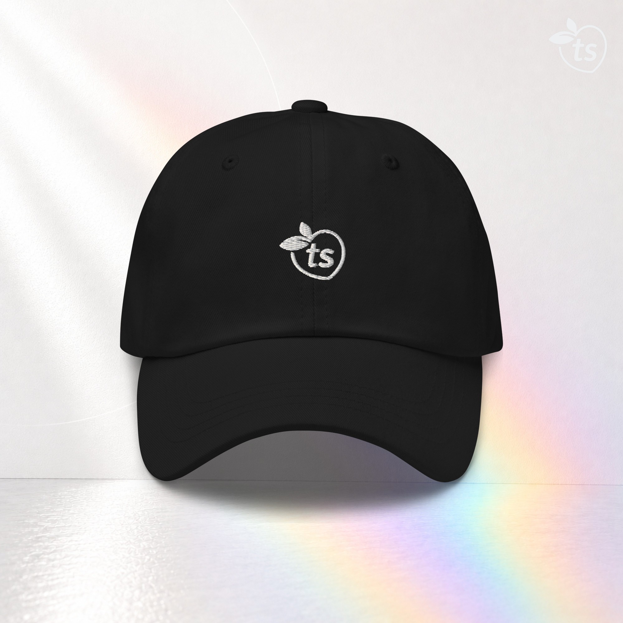 Dad Hat Black with ts Peach