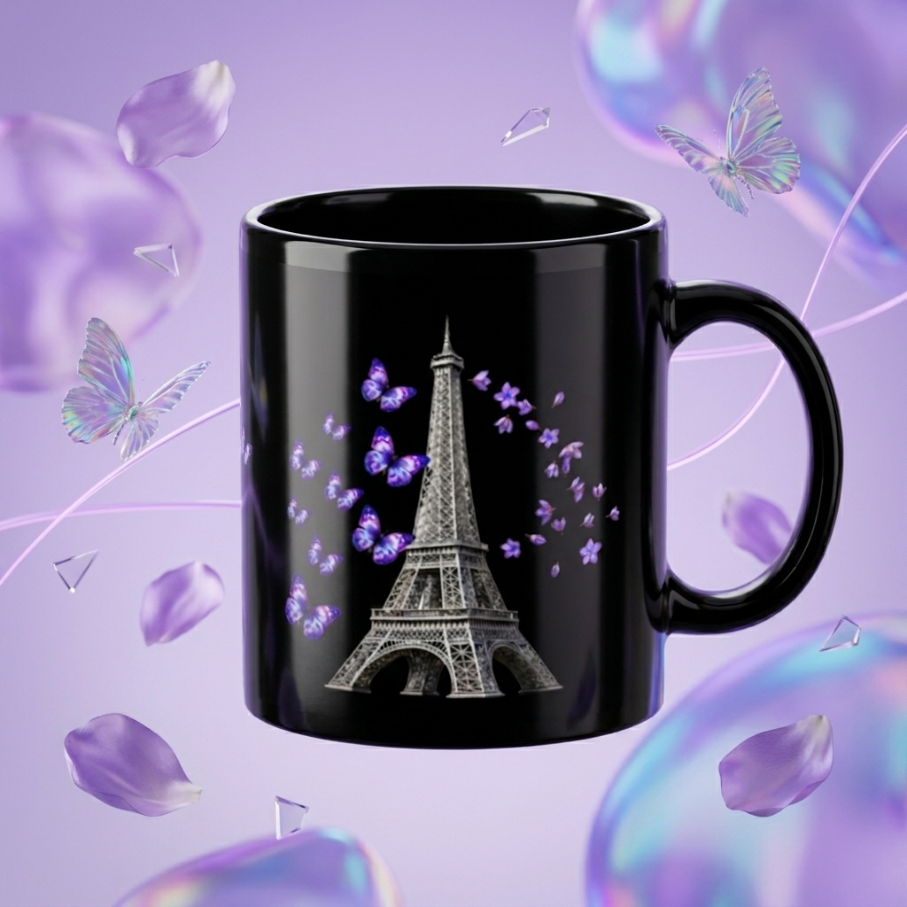 tsgabrielle® • Paris - La Tour Eiffel • Glossy Mug • Black • Ceramic • 2 Sizes - View 24