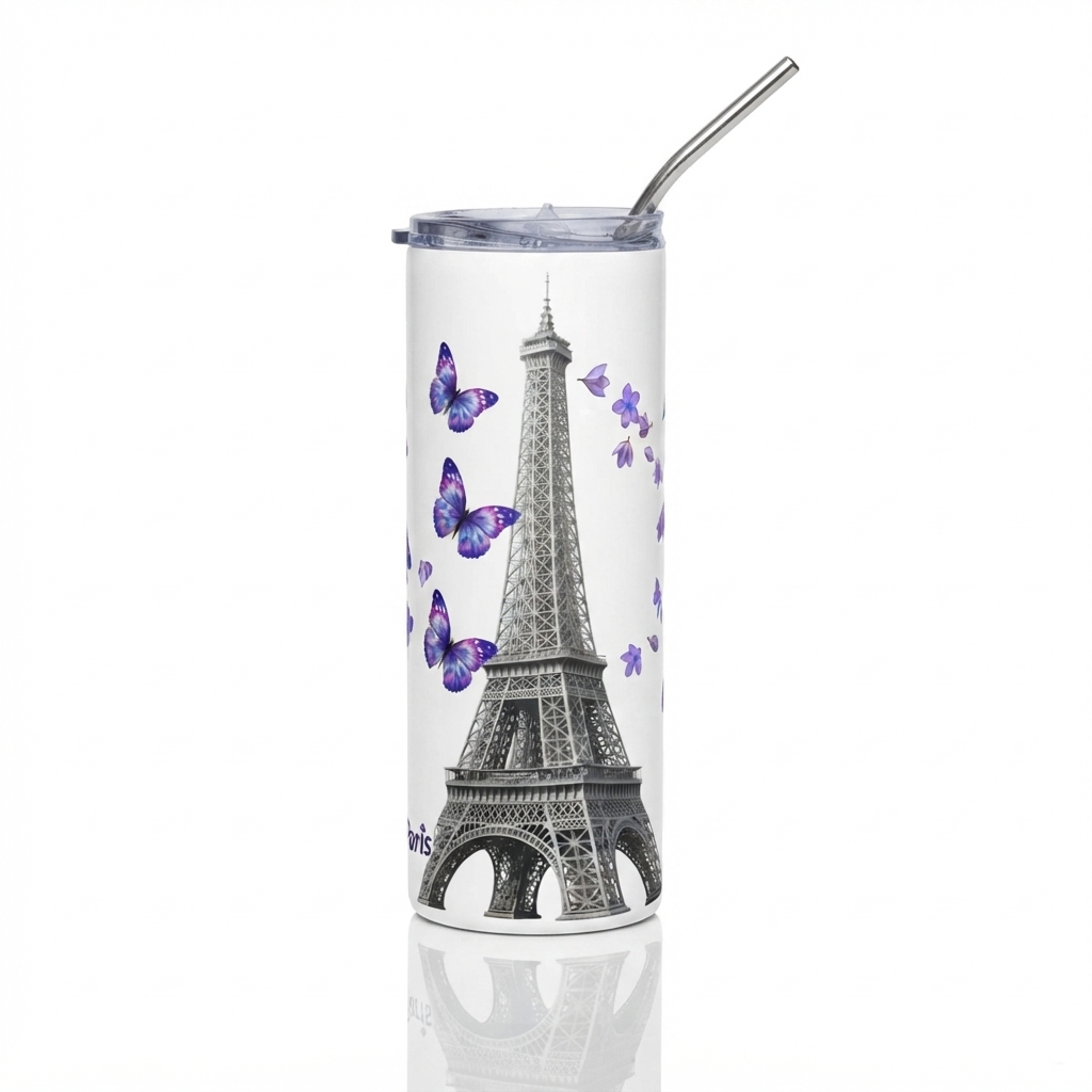 tsgabrielle® • The Art of Living • Paris - Eiffel Tower • Tumbler • Steel • White • 20 oz - View 2