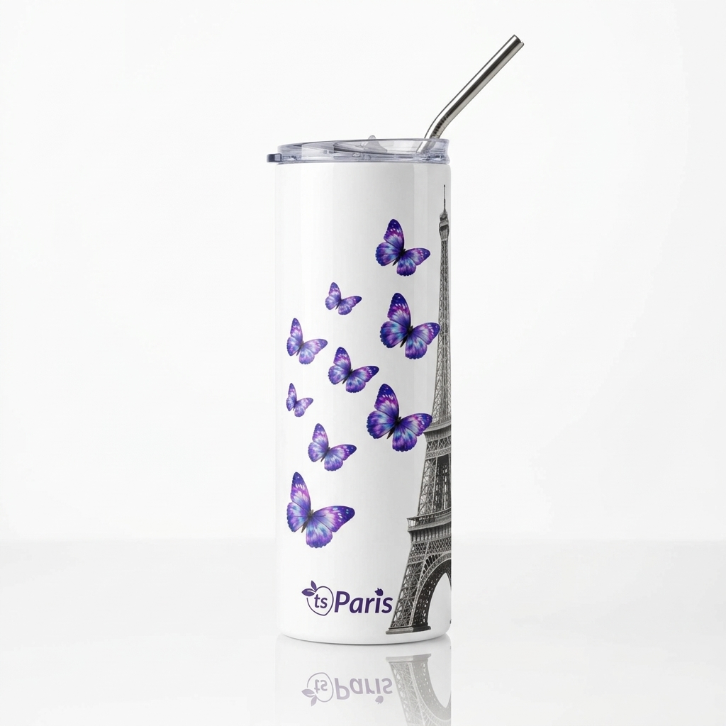 tsgabrielle® • The Art of Living • Paris - Eiffel Tower • Tumbler • Steel • White • 20 oz - View 4