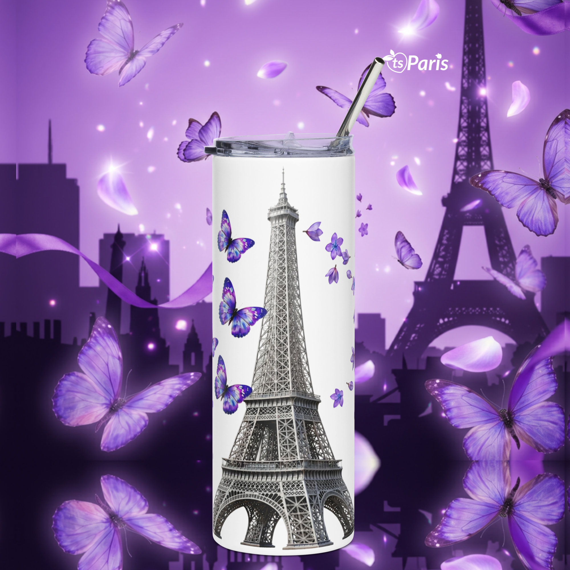 tsgabrielle® • The Art of Living • Paris - Eiffel Tower • Tumbler • Steel • White • 20 oz - View 10