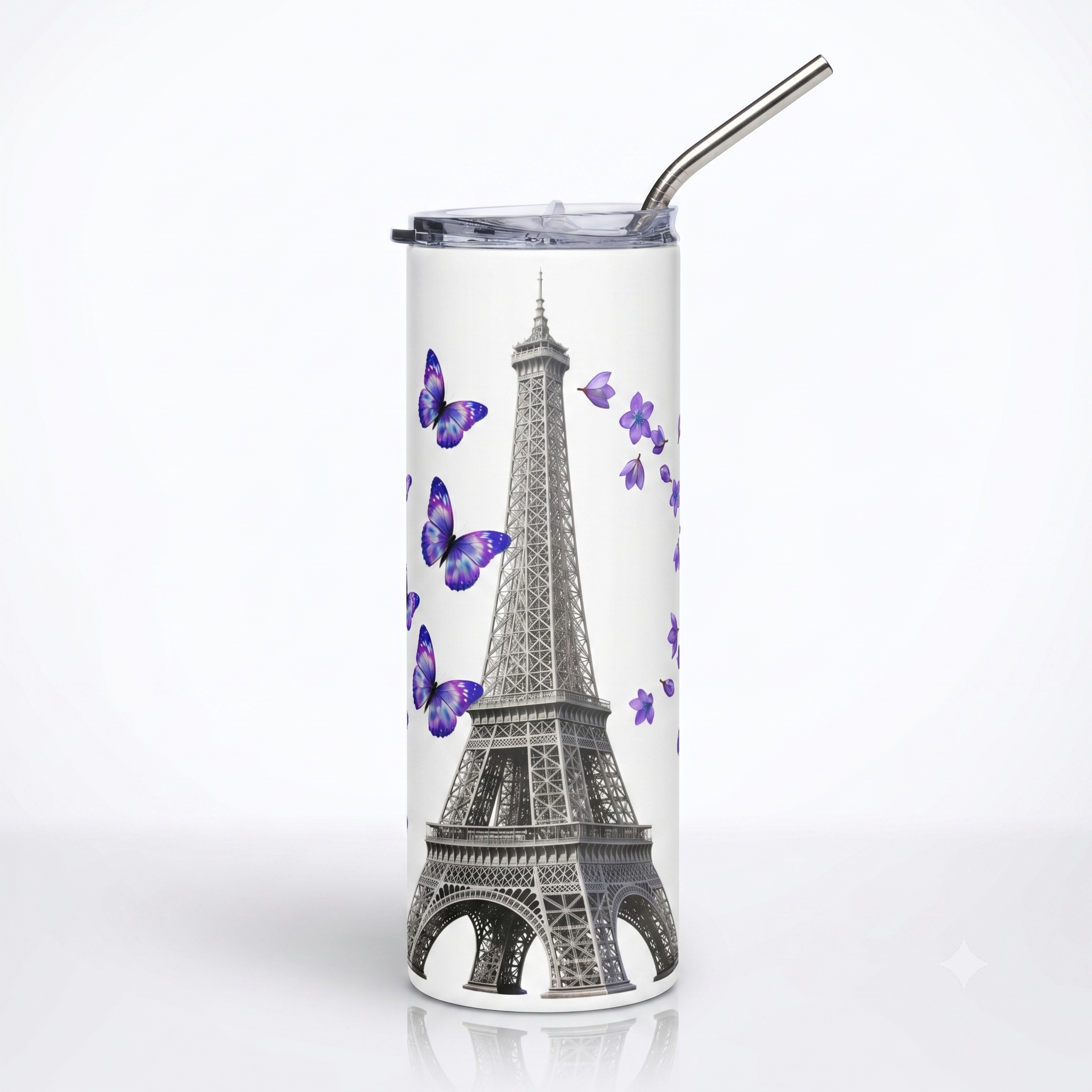 tsgabrielle® • Paris - La Tour Eiffel • Tumbler • Stainless Steel • White • 20 oz