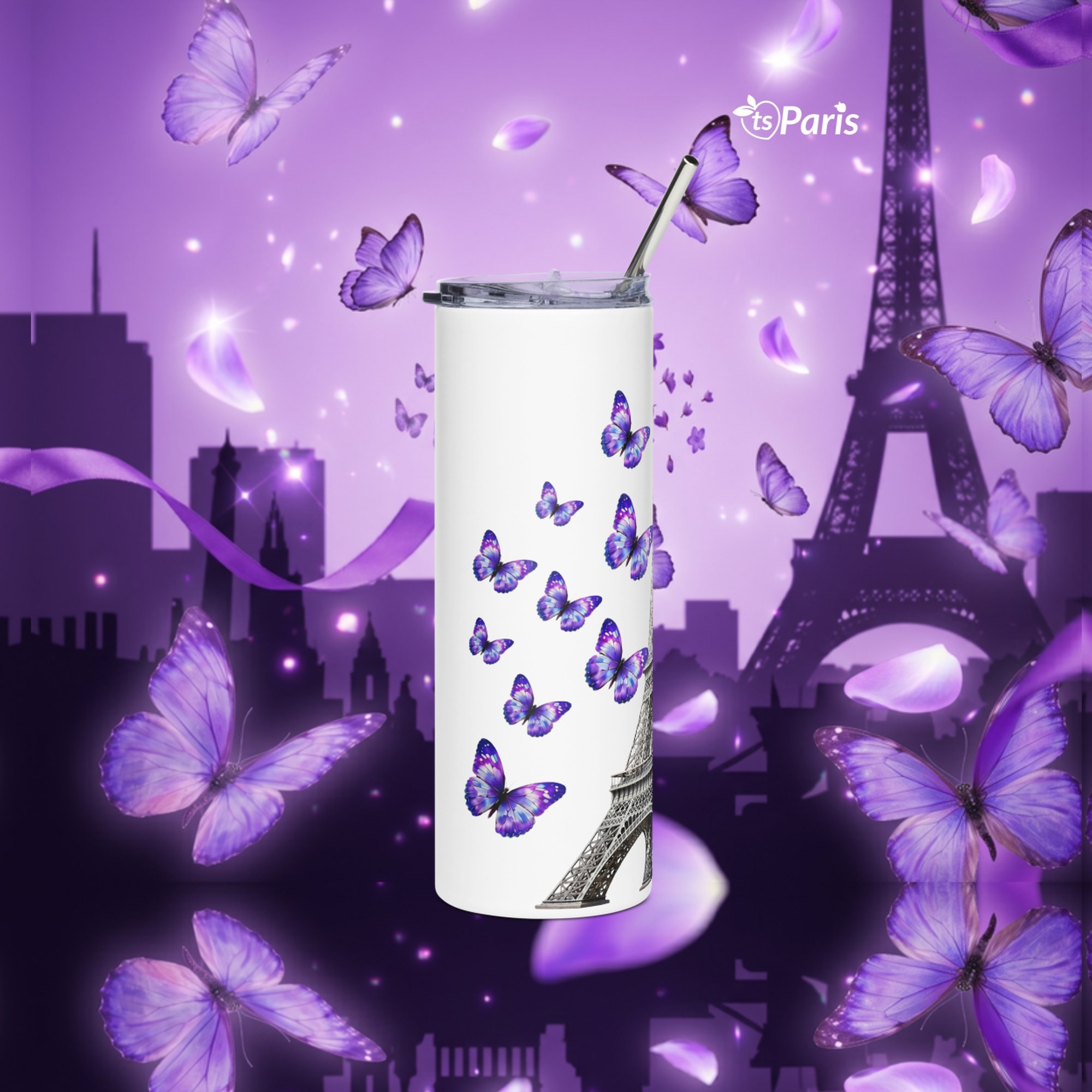 tsgabrielle® • Paris - La Tour Eiffel • Gobelet • Inox • Blanc • 20 oz • Maison & Décoration - White - View 12