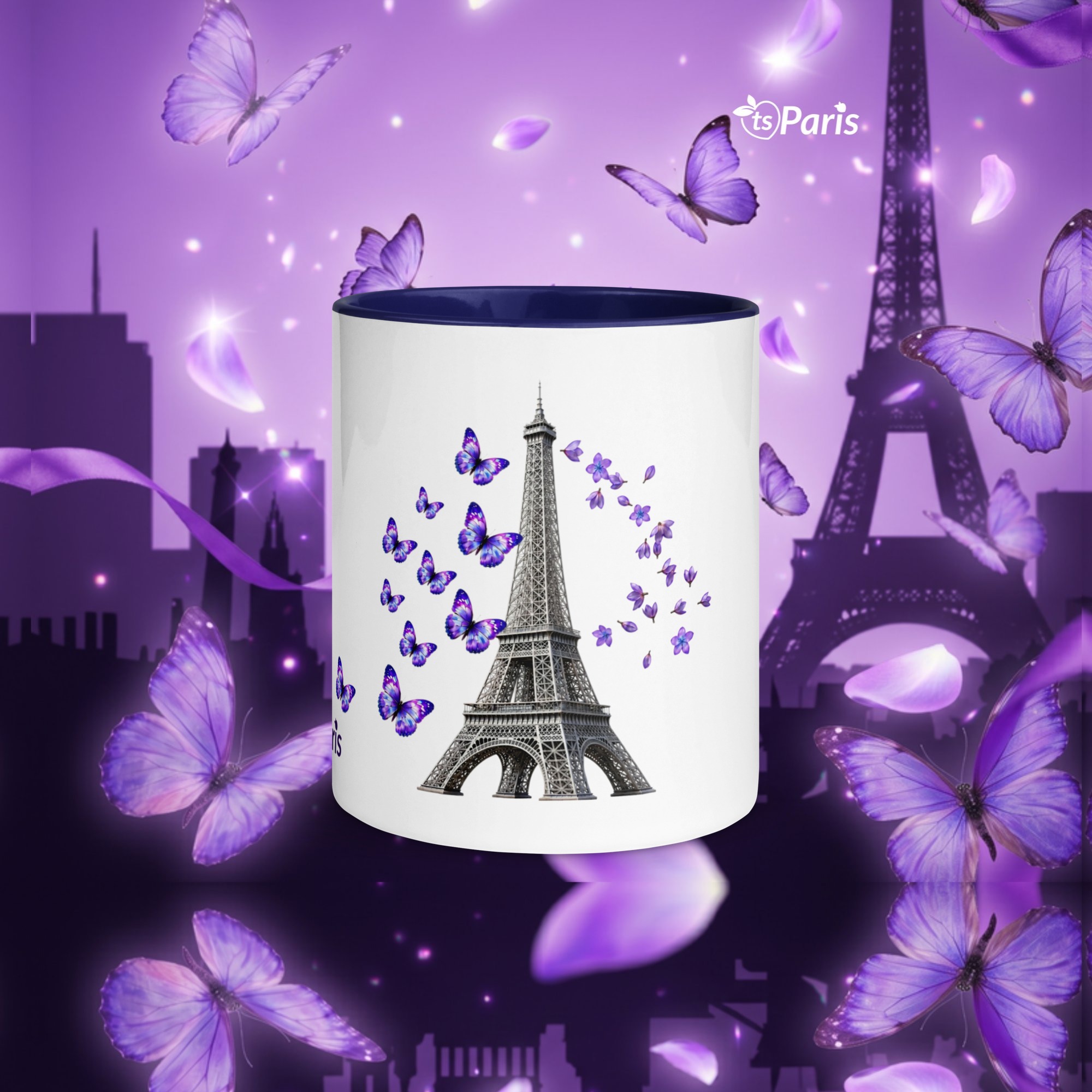tsgabrielle® • Paris - La Tour Eiffel • Mug à couleur intérieure • Céramique • 11 oz - Dark Blue - View 10