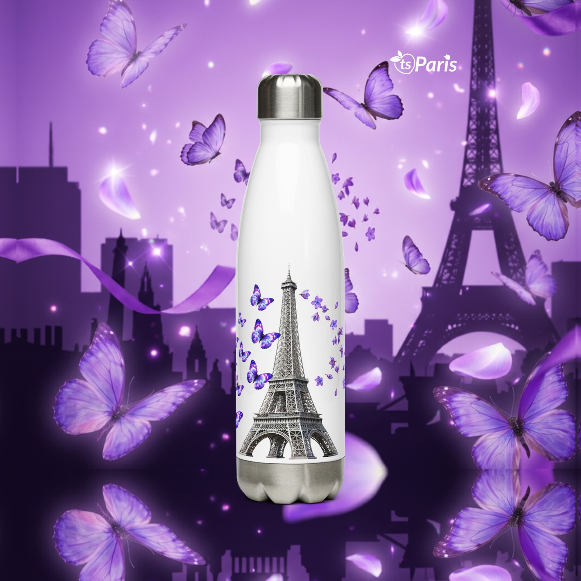 tsgabrielle® • Paris - La TourEiffel • Gourde • Blanc • Acier inoxydable • 500 ml - White - View 15