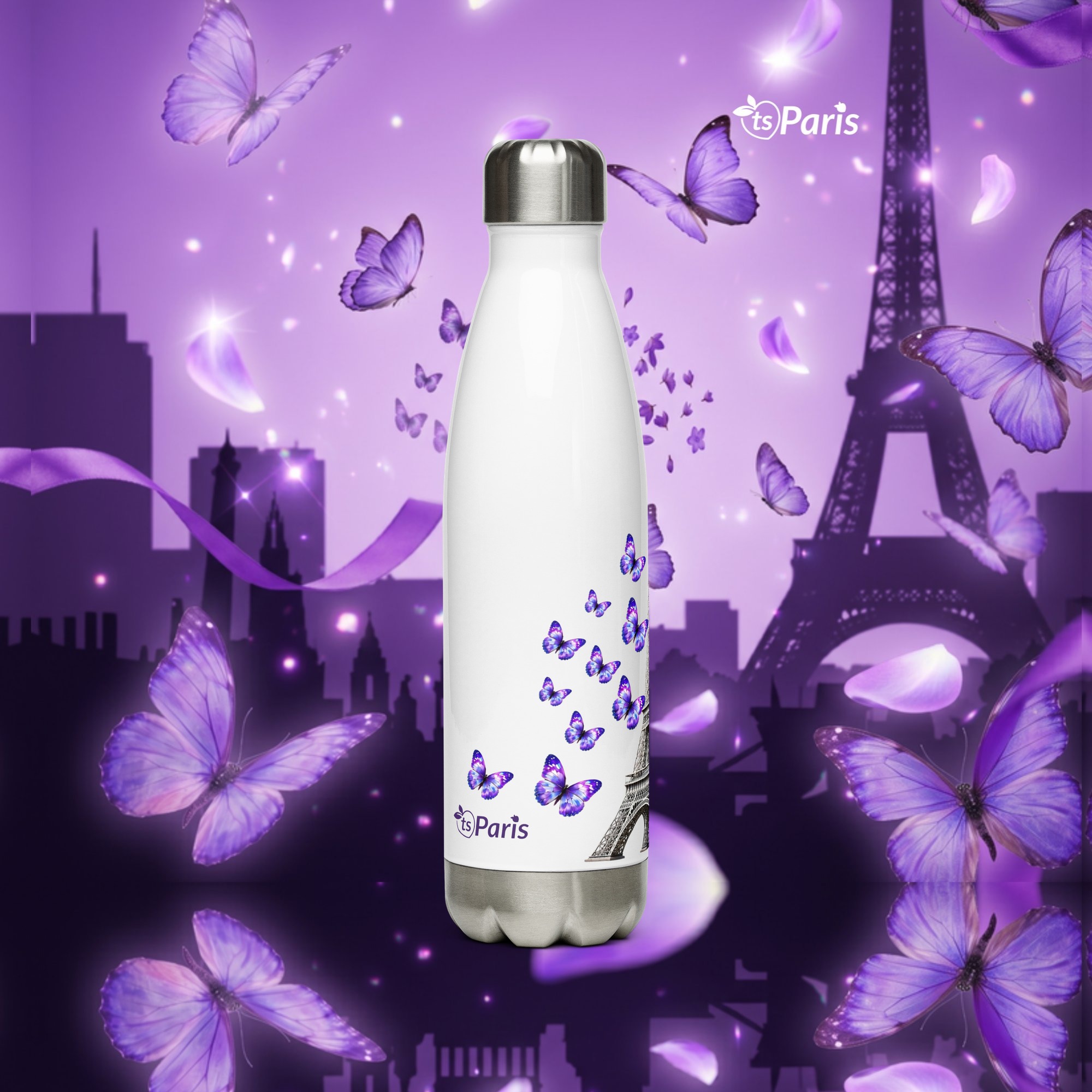 tsgabrielle® • Paris - La TourEiffel • Gourde • Blanc • Acier inoxydable • 500 ml - White - View 16