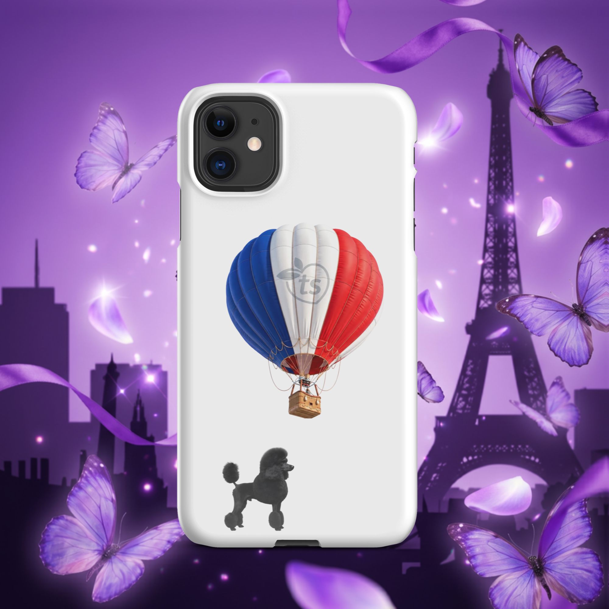 tsgabrielle® • Paris - Le Chien • Snap Case Compatible with iPhone® • White • Latest Models - View 5